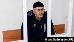 Oyub Titiyev attends a court hearing in Grozny on January 25.