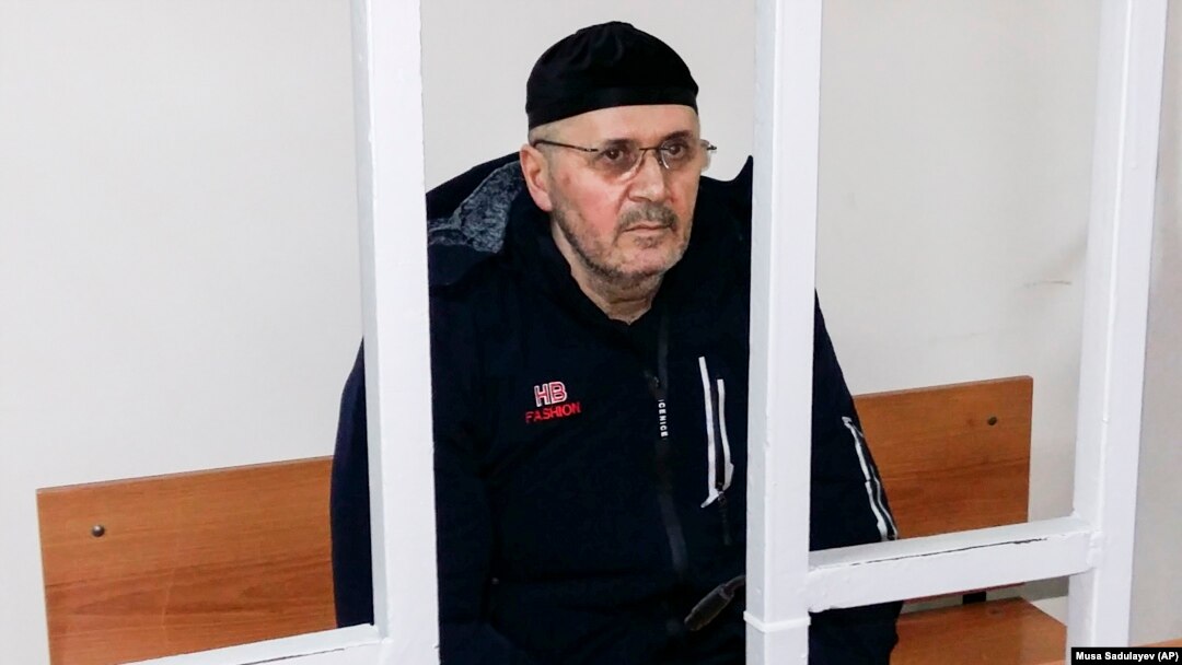 Oyub Titiyev attends a court hearing in Grozny on January 25.