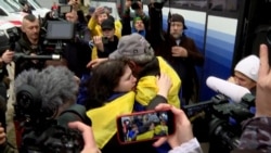Tears Of Joy As Ukrainians Evacuated From Russian-Occupied Oleshky Reunite With Family