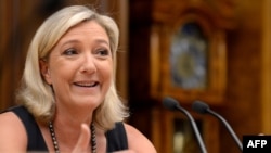 National Front leader Marine Le Pen during a visit to Moscow in June 2013