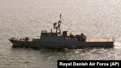تصویر ناوچه سهند در دریای بالتیک، ثبت شده توسط نیروی هوایی سلطنتی دانمارک