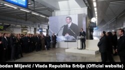 Aleksandar VUčić tokom otvaranja železničke stanice "Prokop"