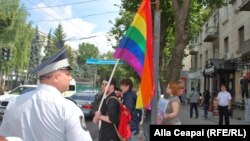 The organizers of an LGBT parade in Chisinau last month considered the event to have been a success when they managed to march five blocks before it was disrupted by egg-throwing counterdemonstrators. (file photo)