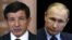 Premierul turc Ahmet Davutoglu și președintele rus Vladimir Putin
