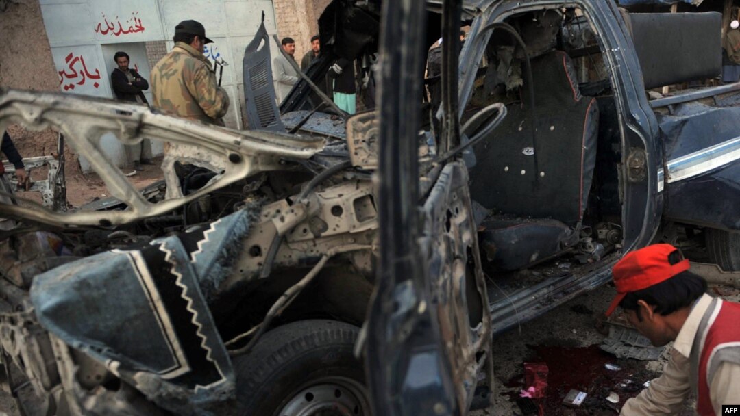 The site of an earlier suicide bombing in Khyber on February 10.