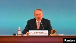 Нұрсұлтан Назарбаев Ауғанстан бойынша Стамбул процесіне қатысушы елдер сыртқы істер министрлерінің 3-конференциясында. Алматы, 26 сәуір 2013 жыл.