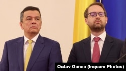 Sorin Grindeanu, liderul PSD, alături de Dominic Fritz, cel al USR. Ambii lideri de partide sunt din Timișoara.