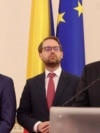 Sorin Grindeanu, liderul PSD, alături de Dominic Fritz, cel al USR. Ambii lideri de partide sunt din Timișoara.