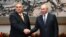 Russian President Vladimir Putin (right) and Hungarian Prime Minister Viktor Orban shake hands at a meeting in Beijing earlier this month. 