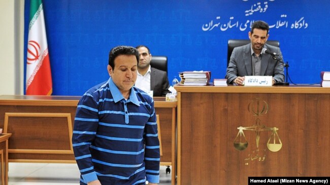 An Iranian suspect for corruption in the court of a billionaire, Hossein Hedayati, March 18, 2019.