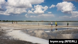 Отдых на Мойнакском озере на западной окраине Евпатории. Иллюстрационное фото