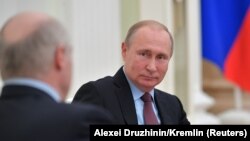 Ruski predsjednik Vladimir Putin na sastanku sa svojim kolegom iz Bjelorusije Aleksandrom Lukašenkom u Moskvi, 25.decembar 2018. 