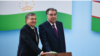 Tajik & Uzbek presidents push a symbolic button