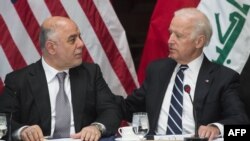 Pamje nga një takim i mëparshëm i zëvendëspresidentit Biden (djathtas) me kryeministrin al-Abadi