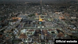  A view of northeastern city of Mashhad, from the sky with the shrine of Imam Reza, undated.