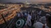 Muslim hajj pilgrims on their way to Mecca, Saudi Arabia, on August 15.