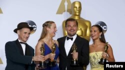  Mark Rylance, Brie Larson, Leonardo DiCaprio və Alicia Vikander