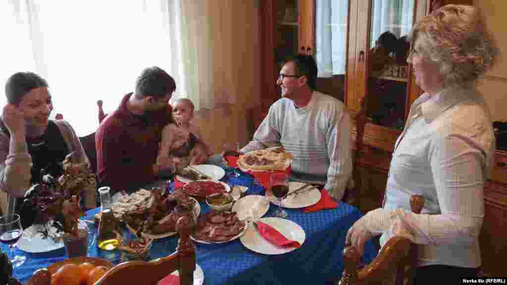 The Jelisavcic family celebrates Christmas in Uzice, Serbia.