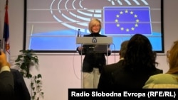 Marta Temido na konferenciji za medije u Evropskoj kući u Beogradu, 23. januar 2026.