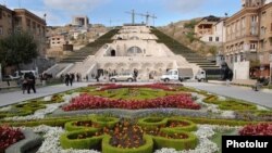 Armenia-Panorama of Yerevan city Cascade memorial, undated