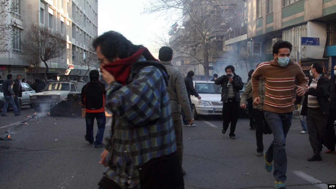 نمایی از اعتراض های روز ۲۵ بهمن در تهران