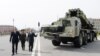 Azerbaijan - President Ilham Aliyev (L) inspects a Russian-made Smerch multiple-launch rocket system deployed in Nakhichevan, 7Apr2014.