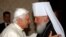 Pope Benedict XVI greets Russian Metropolitan Kirill in the Vatican in May