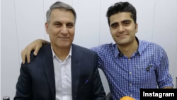 Manuchehr Bakhtiari's (left) son Pouya was killed in a crackdown on protests in Iran in November 2019.