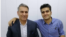 منوچهر بختیاری (چپ) در کنار پویا، پسرش