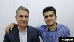 Manouchehr and Pouya Bakhtiari. Pouya was killed in protests in November 2019 in Karaj. FILE PHOTO