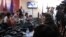 Gjatë konferencës për shtyp të MPB-së në Maqedoni.