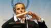 AUSTRIA -- International Atomic Energy Agency (IAEA) Director General Rafael Mariano Grossi addresses the media after a board of governors meeting at the IAEA headquarters in Vienna, June 15, 2020