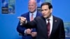 US Secretary of State Marco Rubio talks to reporters after a NATO Foreign Ministers' meeting in Helsingborg, Sweden, on May 22. 