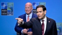 Державний секретар США Марко Рубіо говорить із пресою після зустрічі міністрів закордонних справ НАТО в Гельсінгборзі, Швеція, 22 травня 2026 року