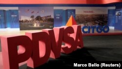 The corporate logos of the state oil company PDVSA 