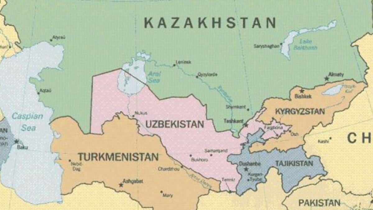 Таджикистан какое государство. Узбекистан на карте средней Азии. Границы Узбекистана на карте. Карта Казахстан Таджикистан Узбекистан Туркменистан. Карта средней Азии и Казахстана.