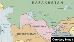 Map of Central Asia. 2015