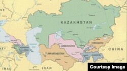 Map of Central Asia. 2015