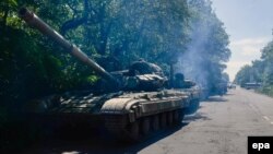 Расейскія танкі пад Горлаўкай, фота 20.06.2014
