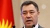 Acting Kyrgyz President Sadyr Japarov delivers a speech at the parliament in Bishkek on October 16.