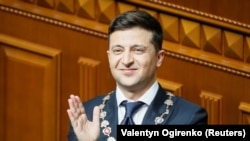 Președintele ucrainean VolodimirZelenski, la inaugurare, Kiev, 20 mai 2019 