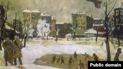 "На Патриарших", картина А. Дейнеки (1942)