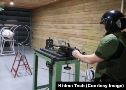 A gun barrel being tested at a Kidma Tech facility.