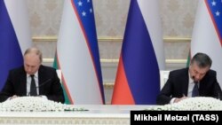 Vladimir Putin va Shavkat Mirziyoyev. Toshkent, 19-oktabr, 2018.