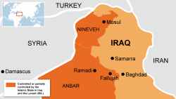 Map of territories in Iraq occupied by ISIS as of June 10 (click to expand)