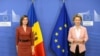 Maia Sandu, președinta R. Moldova, și Ursula Von Der Leyen, președinta Comisiei Europene, la Bruxelles, 18 ianuarie 2021