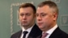 Ukrainian Energy Minister Oleksiy Orzhel (left) and Yuriy Vitrenko, executive director of Naftogaz, attend a news conference in Kyiv on December 21. 