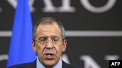 Russian Foreign Minister Sergei Lavrov at NATO headquarters in Brussels (file photo)