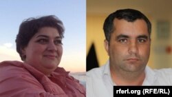 Composite photo of RFE/RL Azerbaijani service journalists Khadija Ismayilova and Yafez Hasanov