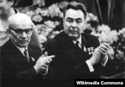 Леонид Брежнев и Вацлав Гомулка. 1967 год